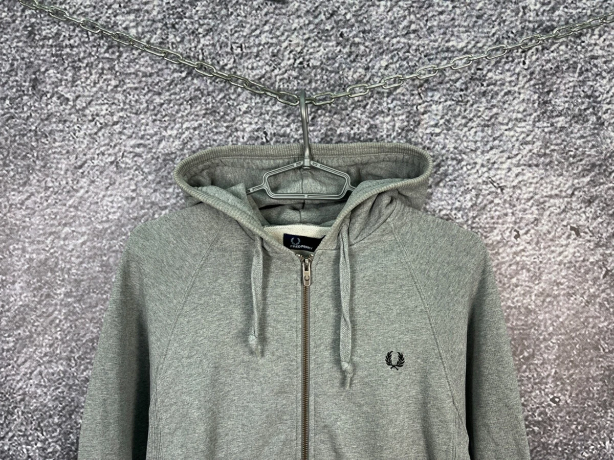 Mens Fred Perry Full Zip Hoodie Gray Hoody Size S Small eBay