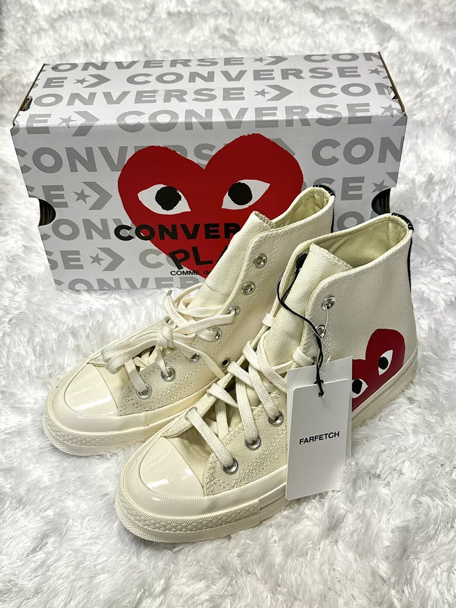 Tectónico Dedos de los pies cable Converse X Commes des Garçons Play: Chuck 70 High-Top White Sneakers With  Hearts | eBay