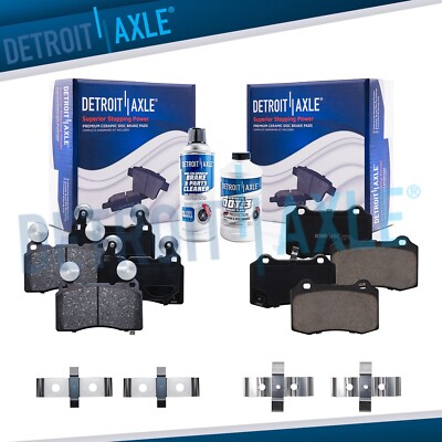 Front and Rear Ceramic Brake Pads Hardware for 2011 - 2015 Chevrolet Camaro 6.2L