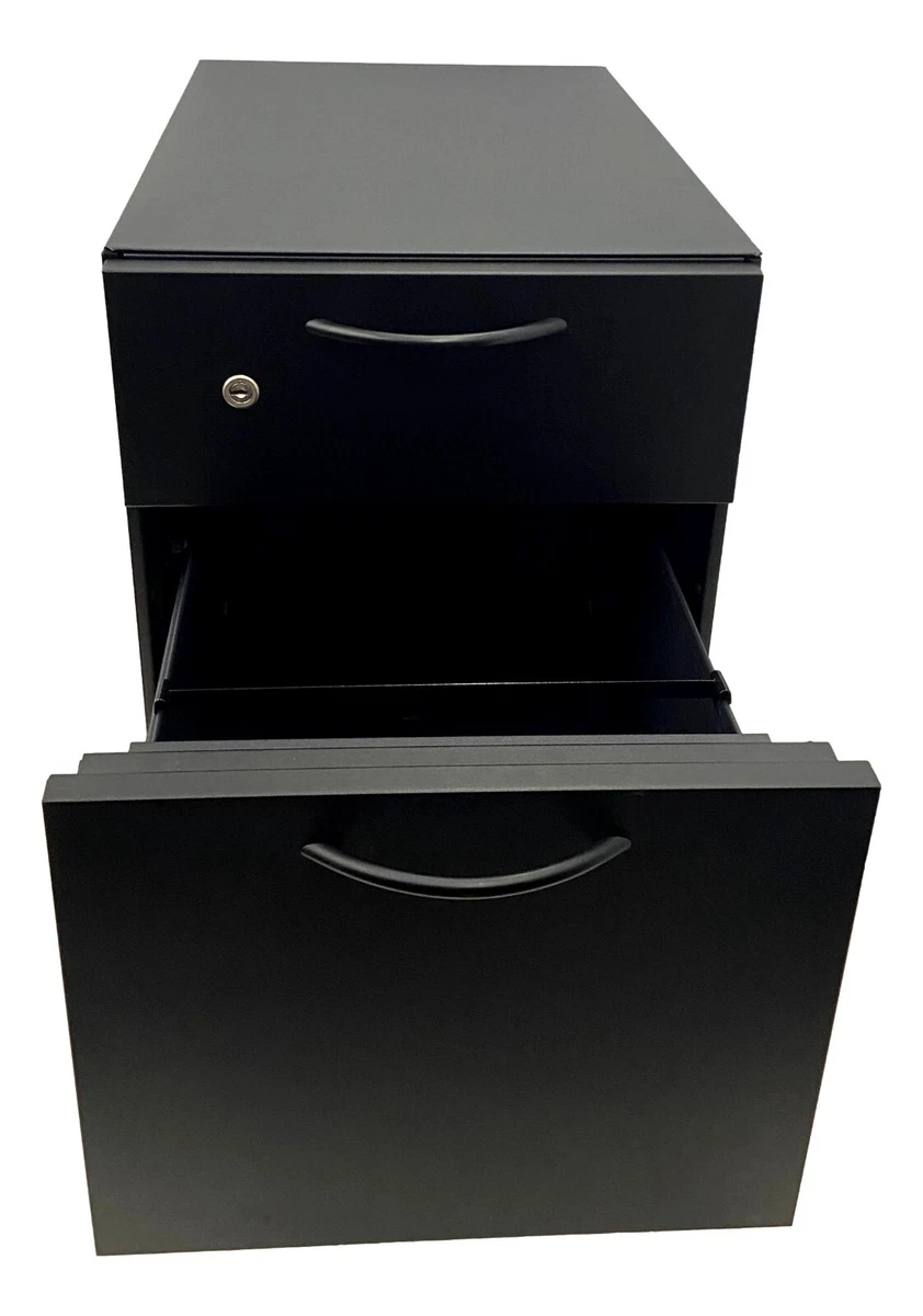 Steelcase 2 Drawer Mobile Pedestal File Cabinet Black eBay
