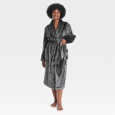 Womens Plush Robe - Auden Gray XS/S