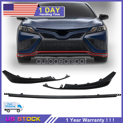 Matte Black Front Bumper Lower Trim Molding For 2021-2024 Toyota Camry SE & XSE (Left & Right) - Direct Fit OE Replacement