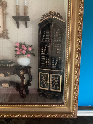Gold Framed Vintage 3D Shadow Box Diorama Judaica Blessing Birkat HaBayit - Picture 6 of 8