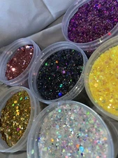 Sparkly Iridescent Cosmetic Nail Makeup Tumblr Glitter