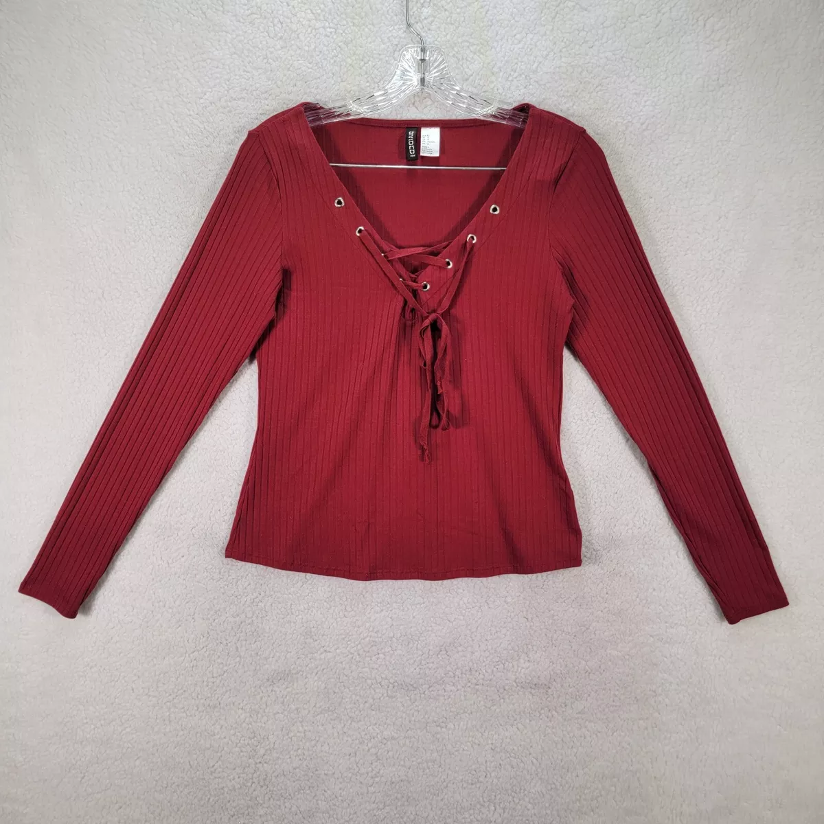 Lace up top top h&m