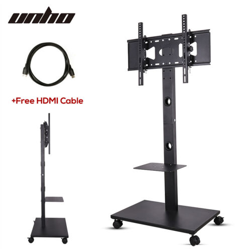 Mobile Rolling TV Cart Stand with Locking Wheels for 32-70'' LCD LED Flat Screen - Afbeelding 1 van 12