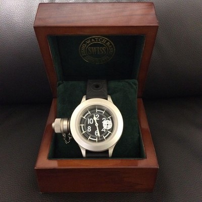 N Mint ZENO WATCH BASEL EURO ARMY EA-02 50mm Hand Winding Men