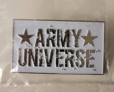 Army Universe Lapel Pin White With Gold Print -NEW 