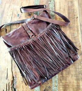 brown fringe purse