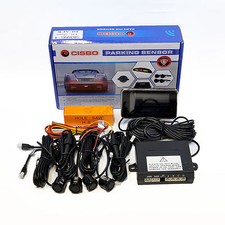 CISBO BLACK CAR REAR REVERSE PARKING SENSORS LED DISPLAY VOICE ALERT CANBUS KIT