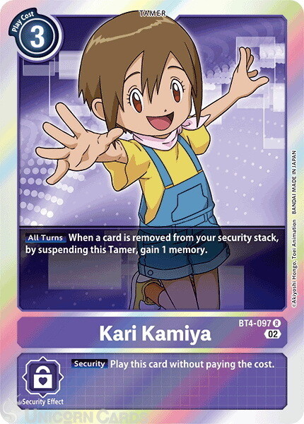 BT4-097 Kari Kamiya :: Rare Foil Digimon Card :: RB01: Resurgence Booster ::