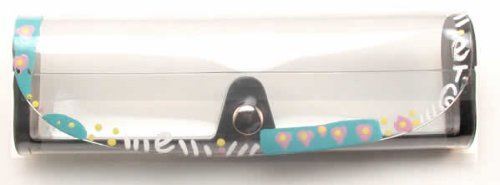 Estuche rígido pintado a mano con cierre con solapa a presión, transparente C350P-J