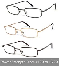 Man Woman Metal Frame Clear Lens Reading Vision Glasses - Up to 6.00 RE88