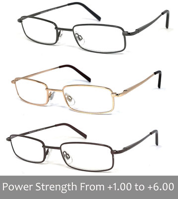 Man Woman Metal Frame Clear Lens Reading Vision Glasses - Up to +6.00 RE88