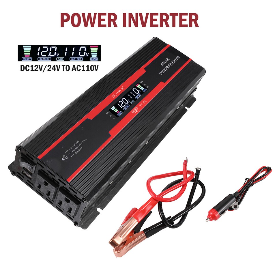 Convertidor 7000W De DC 12V A 110V AC Con USB Para Carro Auto Inversor ...