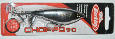 berkley choppo 90 bass surface lure 3 2/7'' 1/2oz rattles black chrome