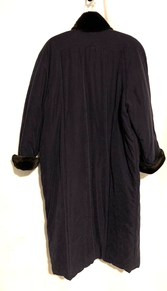 Abrigo De Colección Jones New York Mujer Grande XL Azul Puffer Largo Retro Años 80 De Gran Tamaño Foto 2 de 4
