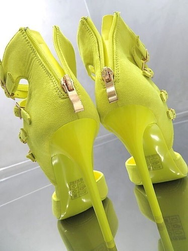 GoGo original stiletto high heels designer pumps yellow 36 - Picture 3 of 7