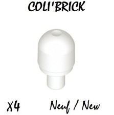 Lego 58176 - 4x Gyrophare / Light cover with Bar - Blanc White - New Neuf