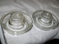 LOT of 2 CHICKEN DUCK FOWL BIRD WATER FEEDER BASE  126997 CLEAR GLASS MASON JAR