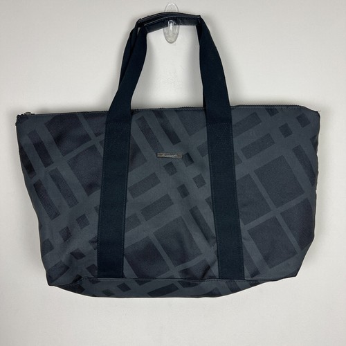 Burberry Fragrances Black Plaid Large Canvas Weekender Duffle Tote Weekend bag