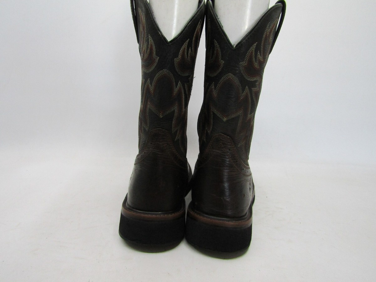 Wolverine Mens Size 10.5 EW Black Brown Leather Cowboy Western Boots Shop Wolverine Mens Rancher Waterproof Black Brown Boot main image 2