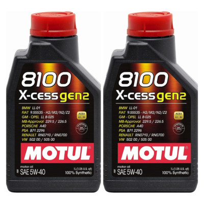 Motul (109774) 8100 X-Cess Gen2 5W40 - 1 Liter - Pack of 2