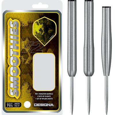 Designa Smoothies V2 Tungsten Darts Set, 21g-26g, mehrere Gewichte, Flight Option