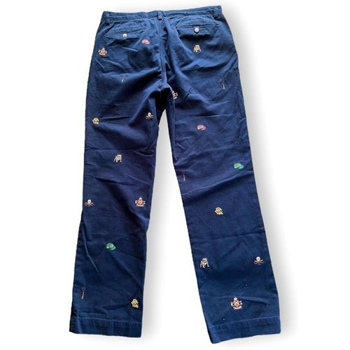 Polo Ralph Lauren Collegiate Embroidered Navy Chinos Size 34 - Picture 5 of 14