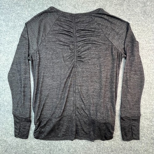 Chemise Athleta femme extra petite grise manches longues haut trous de pouce athlétique - Photo 2/7