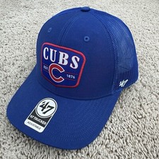 Chicago Cubs Hat '47 Squad Trucker Snapback Base Patch Logo Royal Blue Mesh Cap