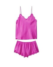 Victoria's Secret Satin Lace-Back Cami Set NWT
