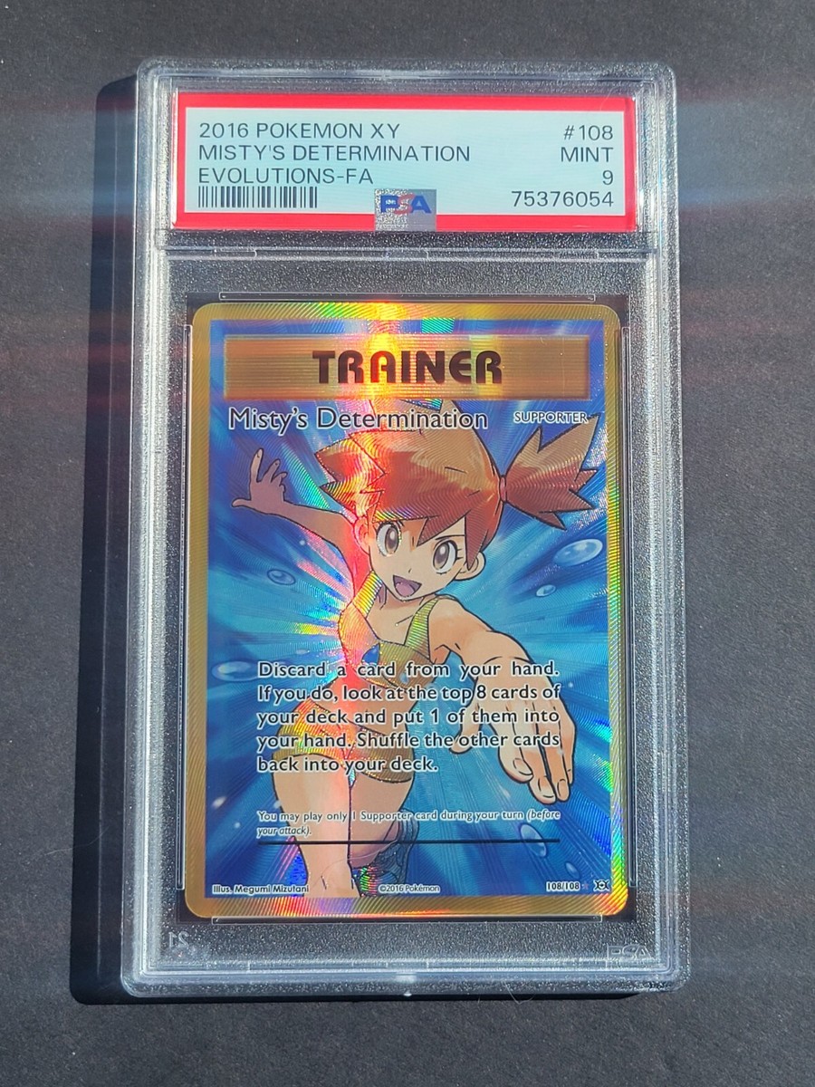 Pokemon PSA 9 MISTY'S DETERMINATION 108/108 - EVOLUTIONS SET FULL