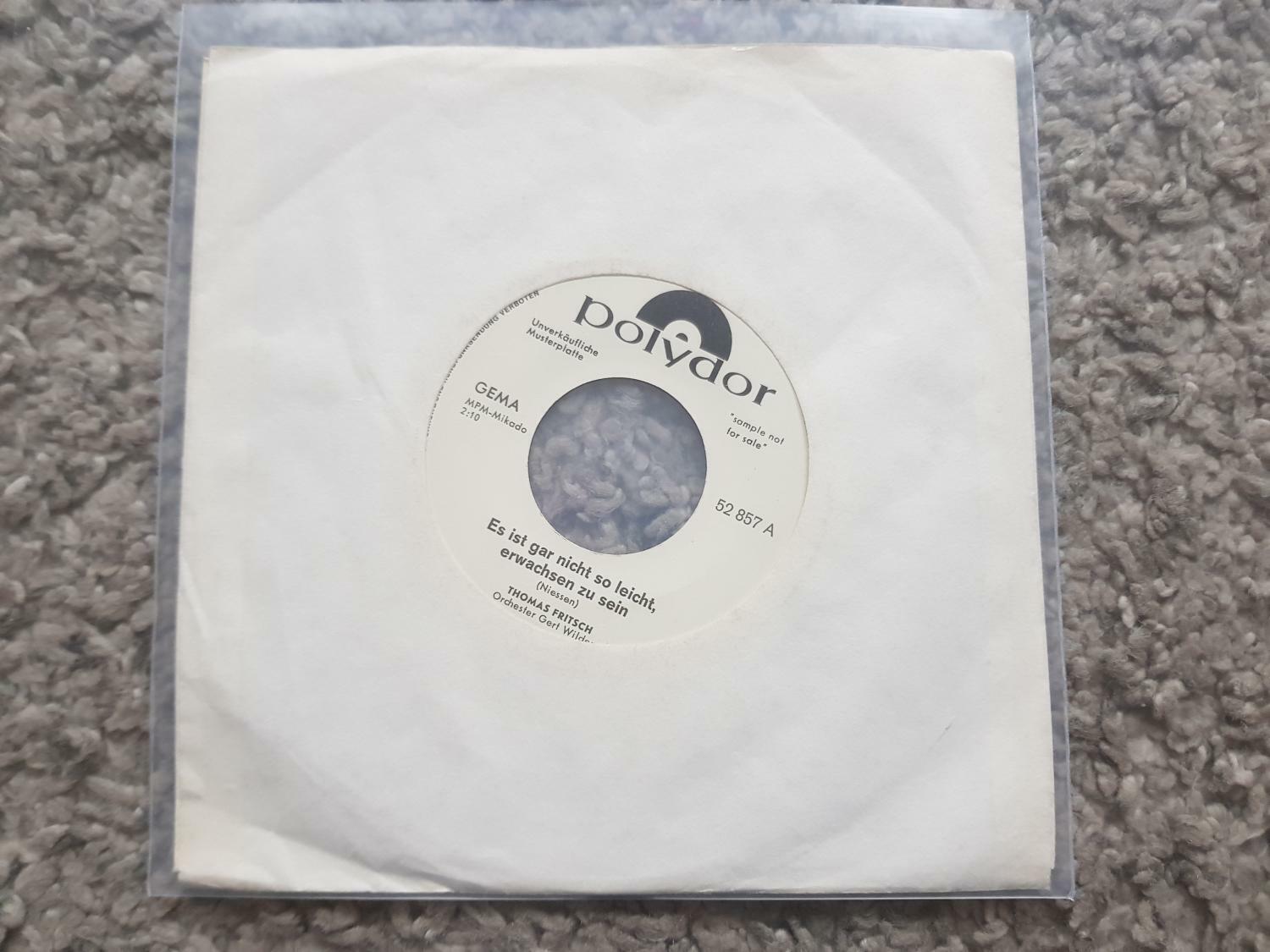 7"" Single Vinyl Thomas Fritsch - Verliebt muss man sein PROMO