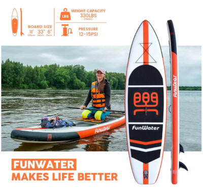 *NEW* Cruise FunWater SUP Stand Up Inflatable Paddle Board - 11 ft
