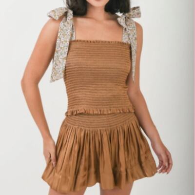 Koch Cece Top in Copper Sun Gloss with Floral Ties