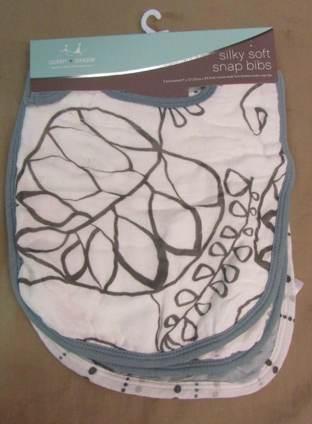 New Aden and Anais Silky Soft Snap Bib 3 Pack Moonlight item#9752