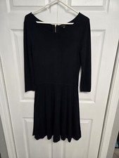 Talbots Navy Size Medium,  Fit And Flare Dress Zipper Back