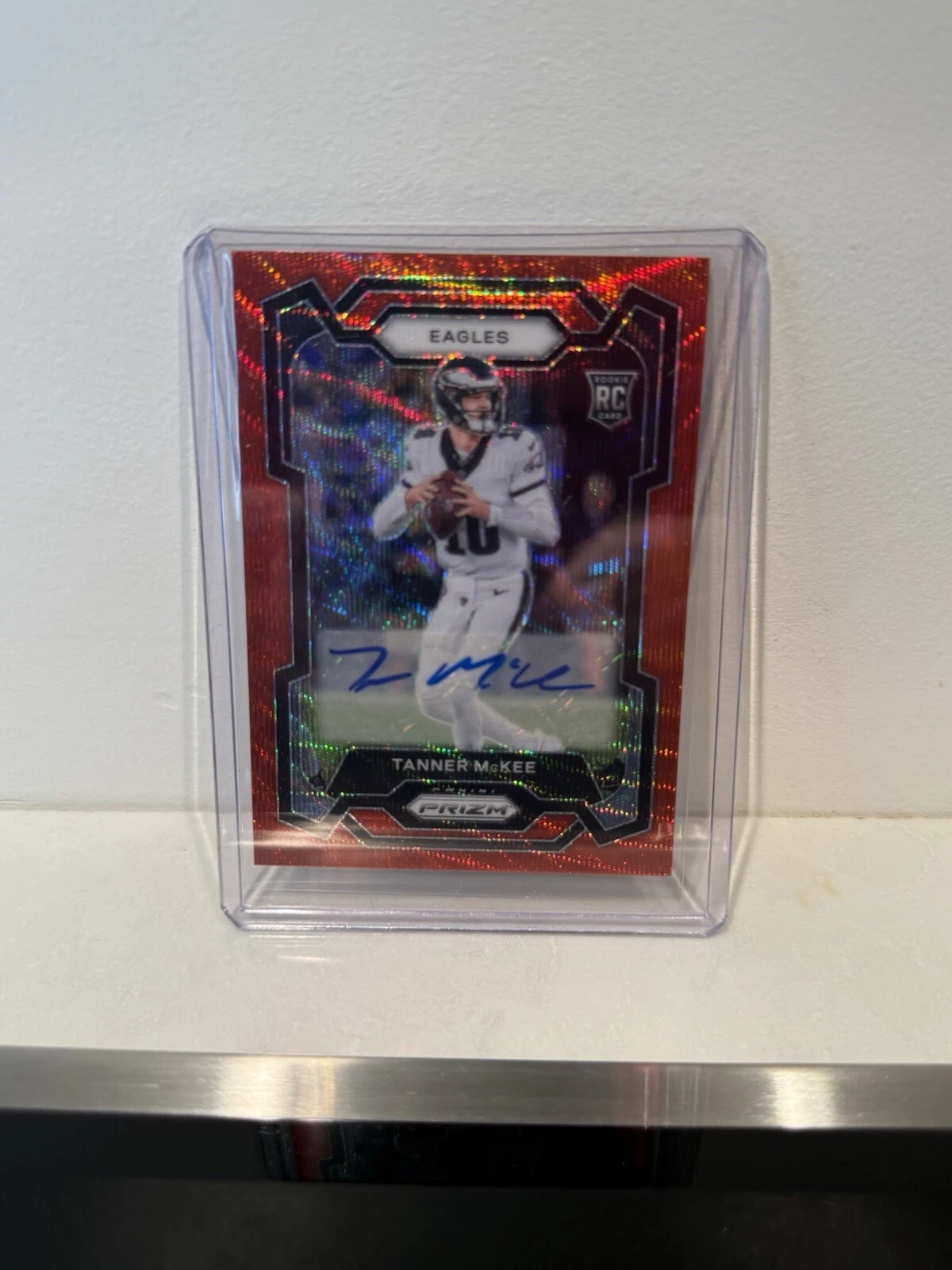 2023 Panini Prizm Tanner McKee Red Wave Rookie Auto /149 RC #383