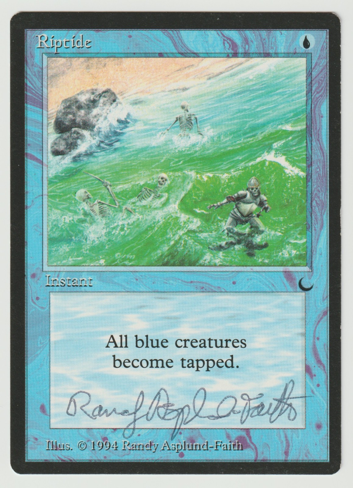 Signed Riptide LP The Dark Artist Randy Asplund-Faith 1994 MTG Magic Vintage EDH