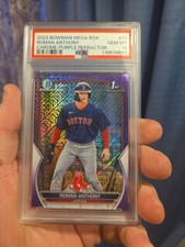 2023 Bowman Mega Box Roman Anthony 1st Purple Mojo Refractor 102/250 PSA 10 Sox