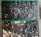 Original Vintage Corgi Dinky Matchbox Tyres, axles, Hubs Job Lot Bundle