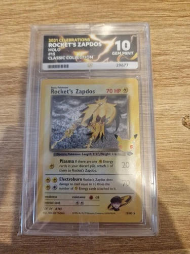 Pokémon TCG Rocket's Zapdos 015 Celebrations Classic Collection Ace 10