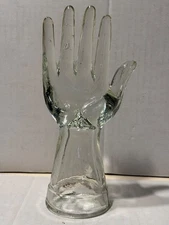 Vintage MCM Clear Hand Ring Rest Glass Art