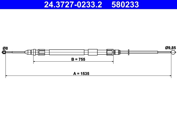 2x ✅Fits ATE 24.3727-0233.2 BRAKE CABLE  ⭐UK Seller⭐
