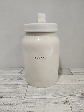 Rae Dunn Sugar Canister Jar with Lid Typewriter Font Artisan Collection