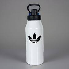 Adidas Originals L Steel 1L Metal Water Bottle White/Black JK4222 NWT