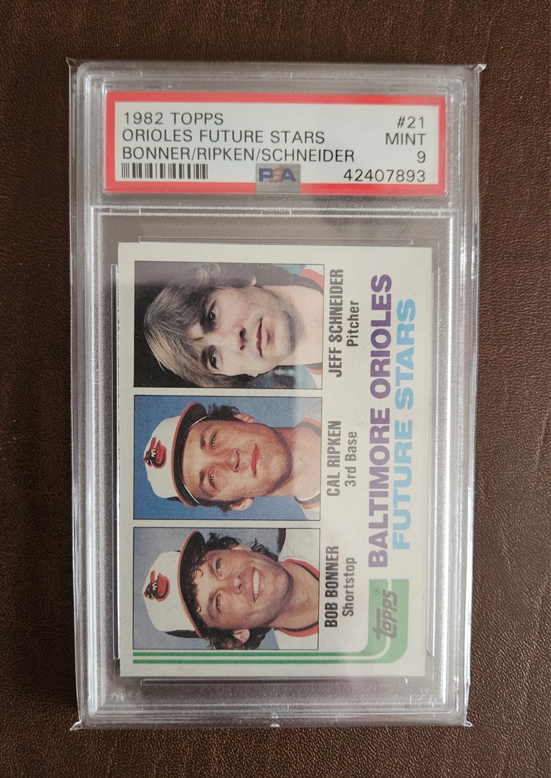1982 Topps - Future Stars Cal Ripken Jeff Schneider  Bobby Bonner #21  PSA 9