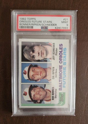1982 Topps - Future Stars Cal Ripken Jeff Schneider  Bobby Bonner #21  PSA 9