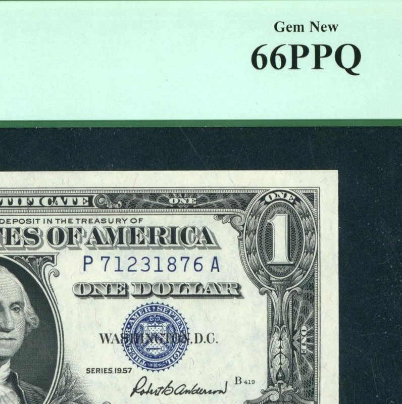 $1 1957 Silver Certificate ** PAPER CURRENCY ((PCGS - 66 PPQ))